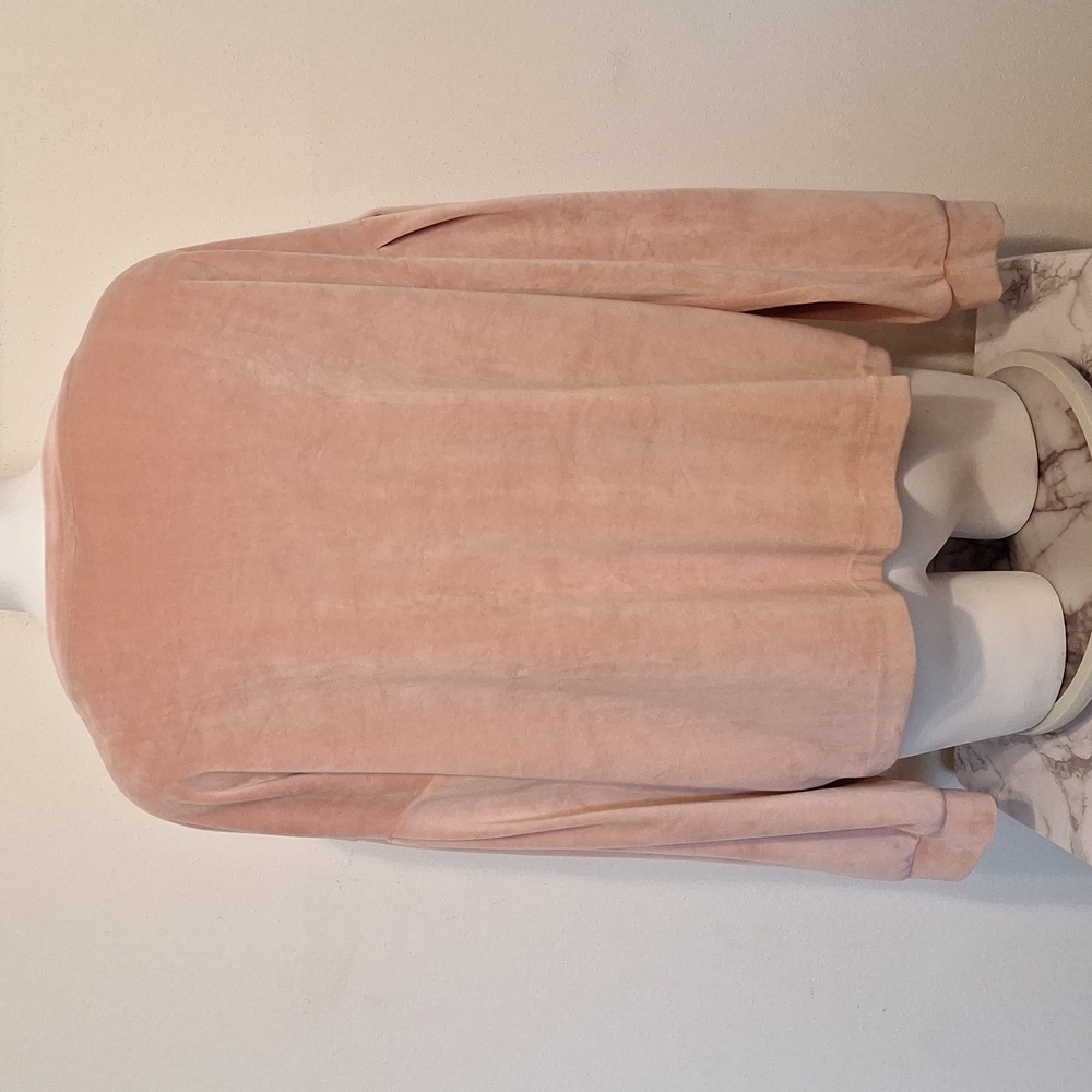 Velvet Sweatshirt XXL Soft Pink Cozy Pullover Long Sleeve Oversized Womens Top - Picture 6 of 9